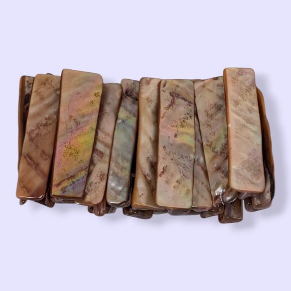 (2/$20) Abalone Mother of Pearl Stretch Bracelet - Picture 4 of 6
